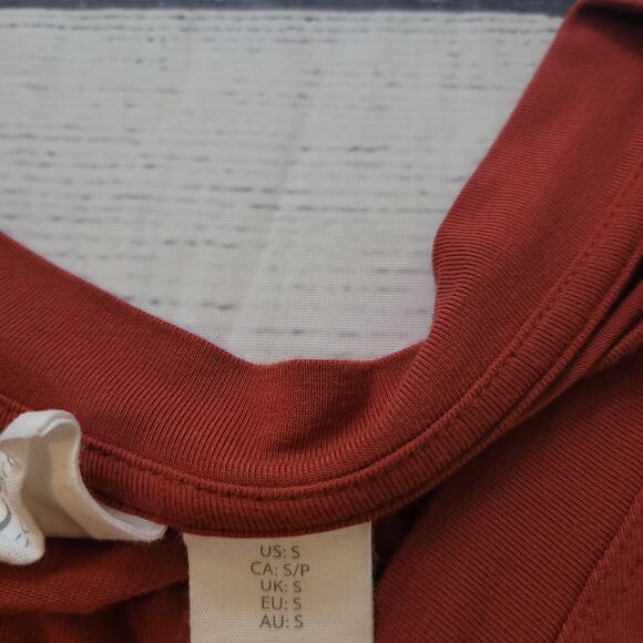 C&C California Size S T-Shirt Mini Dress Light Burgundy V-Neck Casual Summer - Picture 8 of 10